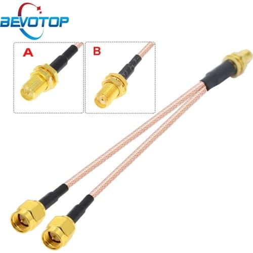 RP-SMA / SMA Female to Dual SMA Male Plug Y Type Splitter Combiner WIFI Antenna Extension Cable RG316 RF Coax Pigtail Jumper
