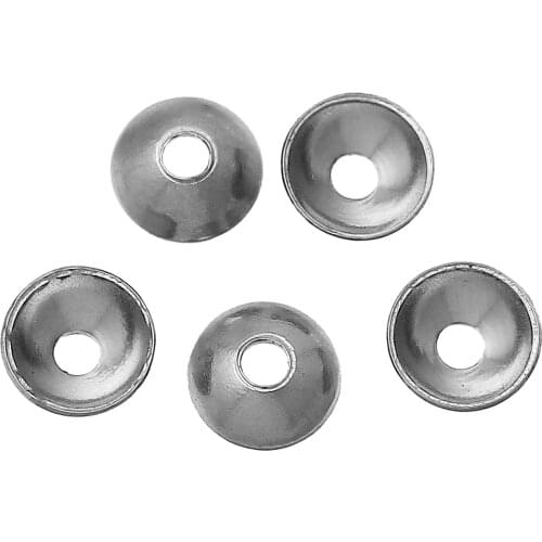 DoreenBeads Stainless Steel Beads Caps Round silver color (Fit 5mm Beads) 3mm( 1/8") Dia, 20 Pieces Hot new