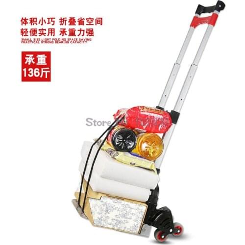 Aluminum Alloy Folding Shopping Cart For Shopping Stair Climber, Portable Hand-carrying Trolley