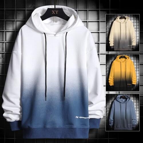 Men Hooded Sweatshirts New Spring Autumn Mens Fashion Gradient Hoodies Male Brand Hip Hop Hoodies Casual Sweatshirts Tops 4XL