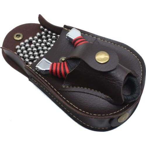 Outdoor Sports Steel Ball Package PU Slingshot Bag Back Through The Belt Durable Without Deformation For Hunting