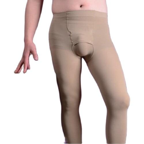 Outdoor Sex Pants Soft Velvet Fall Winter Pantyhose Men Pyjama Trousers Breathable Ankle Style Legging Sexy Tight Leisure Wear