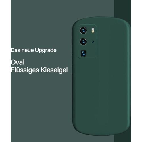 Ultra-thin Liquid Silicone All-inclusive Camera Phone Case For Huawei P40 P30 P20 Lite Pro Mate 30 20 Cute Oval Soft Cover