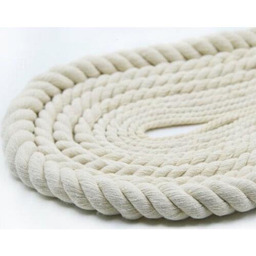3MM-20MM 100% Cotton Three Strands Of Cotton Rope Handmade DIY Rope Macrame Rope Macrame Cords Beige Braided Rope Decorative