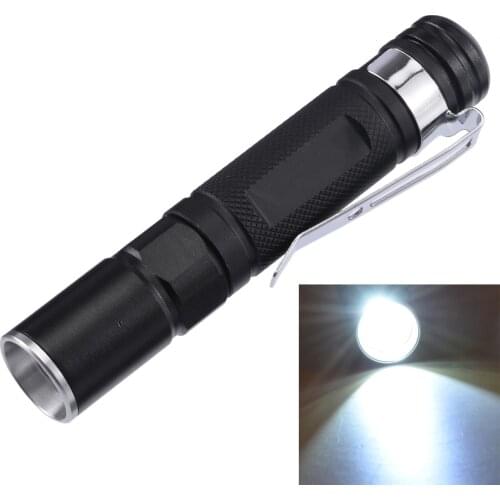 Waterproof Mini 2000LM 1 Modes LED Flashlight Aluminium Pen Light Pocket Torch with A Clip for Outdoor Camp Lamp