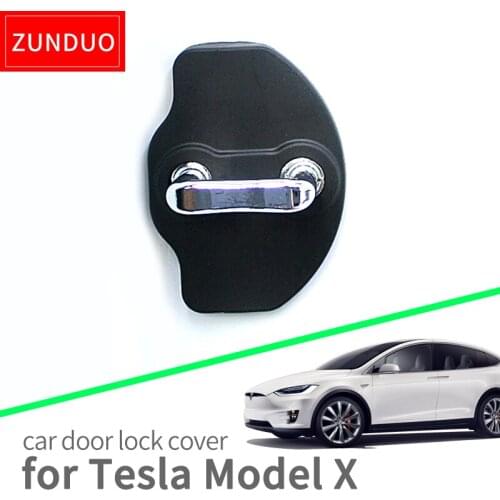 ZUNDUO Car Door Lock Buckle cover for tesla model X car decoration 3D Door Check Arm Protection Cover Accessories Car stickers