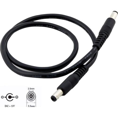 1x DC Power 5.5x2.5mm Male To 5.5x2.5mm Male Plug 18AWG Extension Connector Cable Cord 50cm/1m/2m