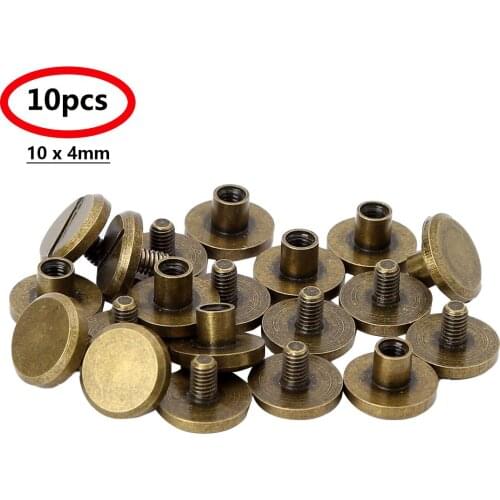10Pcs Chicago Screws Studs Kit Screw Post Fasteners for Leather Handicraft Repair Metal Solid Rivet Tack Button DIY Decor Screws