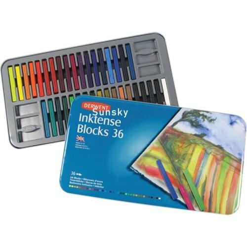 12 24 36 72 DERWENT Inktense Blocks 2300442, 8mm square block,WATER SOLUBLE Blocks,Pigment dry quickly great for creating color