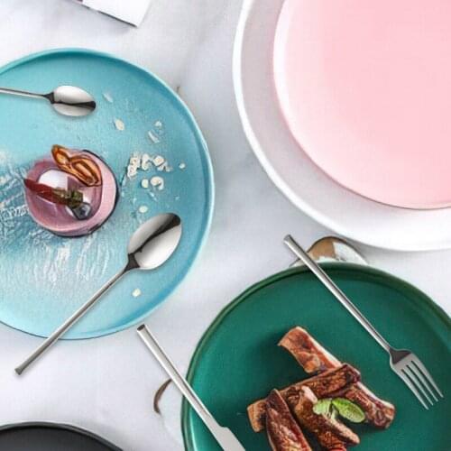 16pcs/set Camping Stainless Steel Cutlery Set Steak Knife Fork Spoon Flatware Set Kitchen Utensils Dinnerware Travel Cutlery