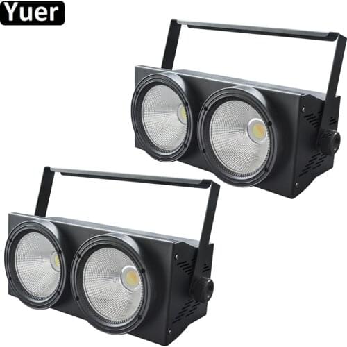 2Pcs/Lot 2Eyes 2x100W COB Warm White+Cool White 2IN1 LED LED Spotlight DMX LED COB 200W LED Strobe DJ Light Wash Stage Effects