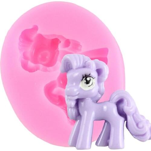 3D Pony Silicone Molds Baby Birthday Cake Decorating Tools Fondant Craft Cake Candy Chocolate Sugarcraft Ice Pastry Baking Mould