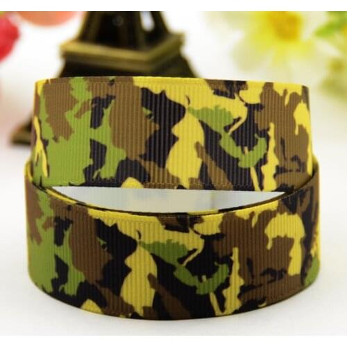 7/8'' 22mm,1" 25mm,1-1/2" 38mm,3" 75mm Camouflage Cartoon Character printed Grosgrain Ribbon party decoration X-01198 10 Yards