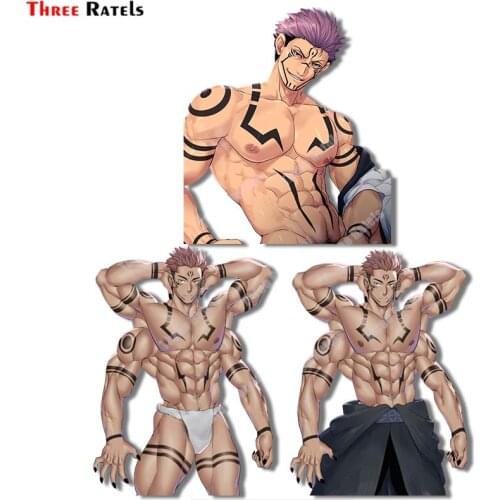 Three Ratels A988 Anime Sticker Itadori Yuuji And Ryoumen Sukuna Jujutsu Kaisen For Motorcycle&Auto Decor Vinyl Material Decals