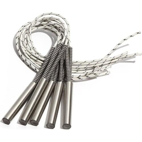 5PCS 11mm 98~115mm 316SUS Cylindrical Electric Heating Pipe Tubular Heater 110V/220V/380V Single-End Rod 450W/470W/490W/500W