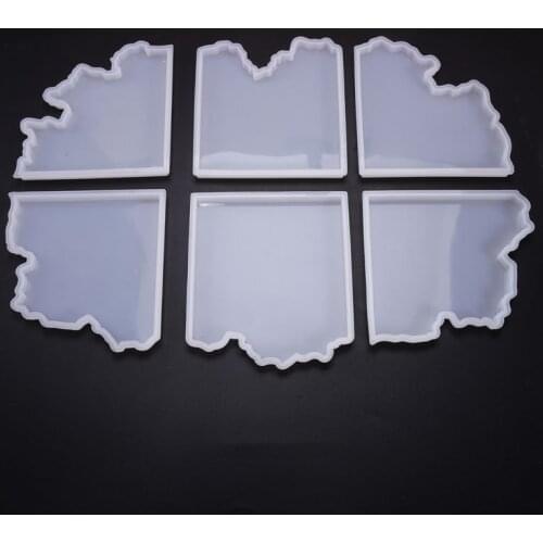 Diy Crystal Epoxy Mold Irregular Table Mould Splicing Coaster Mould Variety Jewelry Decoration Silicone Mould