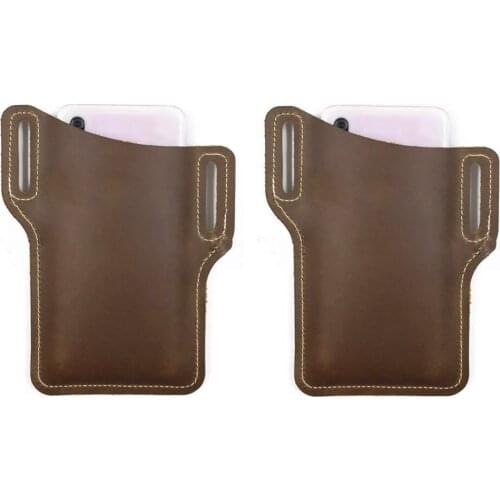 For 5-6.8 inch Cellphone Real Leather Holster Belt Loop Case Belt Waist Phone Bag Cosplay Props Real Leather Purse Phone Wallet