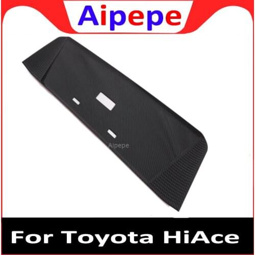 For Toyota Hiace Granvia Commuter 2019 2020 Rear License Plate Cover Trim Carbon Fiber Decoration Frame Exterior Car Accessories