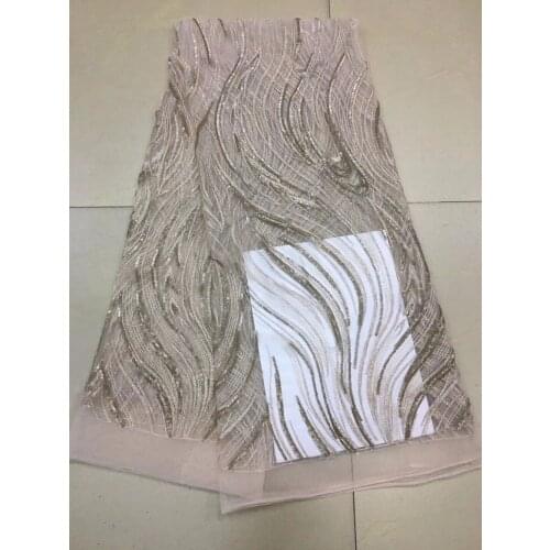 French net lace yaking-43018 JIANXI.C-42049 top quality for wedding dress Newest embroidered lace fabric with full beads