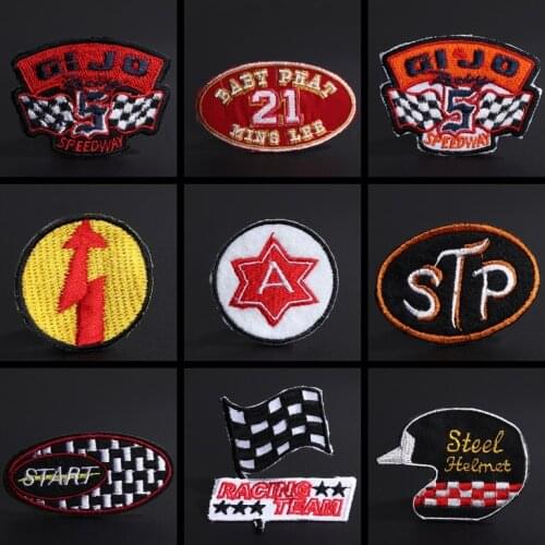 Racing Flag Letter VIP Embroidery Badge Fashion Patch DIY Clothing Backpack Decoration Sticker Accessories
