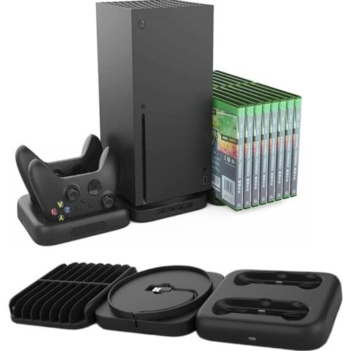 Game Kit For Xbox Series X X-box SX Charger Charging Dock Station 4pcs USB 2.0 HUB Storage Cooling Stand Game Disc Boxes