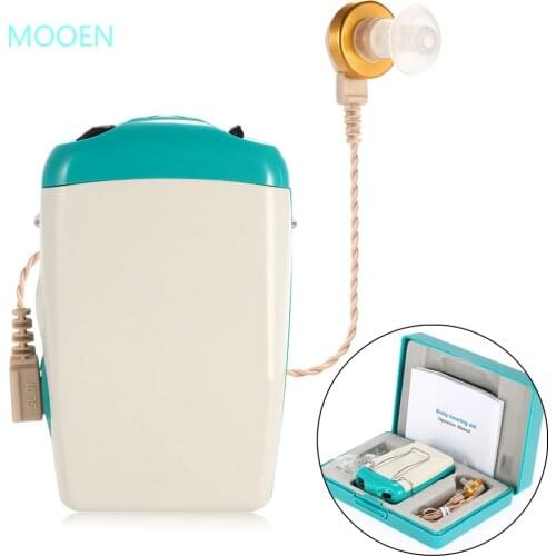 Siemens quality Pocket Hearing Aid Sound Amplifier for Severe Hearing Loss Adjustable Voice Volume with Earplugs Hearing Aid