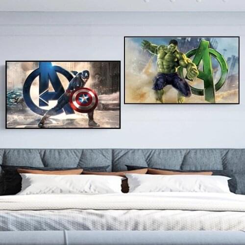 Canvas Painting Marvel Superhero Iron Man Hulk Captain America Wall Art Picture Posters and Prints for Living Room Home Decor