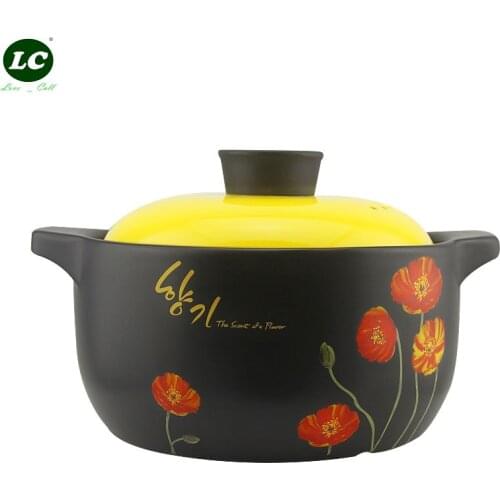 Ceramic Casserole Stew Pot big Capacity Soup Boil Porridge Cook rice pot Stew sand pan Stone Pot Stock Pot Casserole 2-6 litre