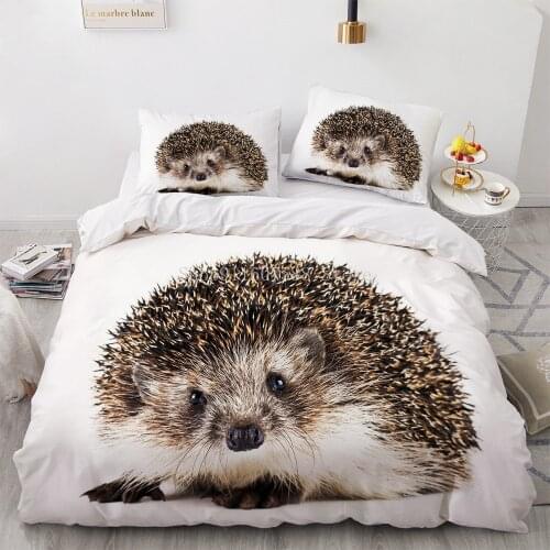 Aniaml Hedgehog Bedding Set Microfiber Fabric Duvet Cover For Kids Adults Bed Quilt Cover And Pillowcase(No Sheets)