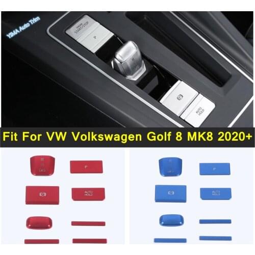 Center Control Transmission Shift Gear Button Cover Trim 8PCS Fit For VW Volkswagen Golf 8 MK8 2020 2021 Metal Accessories