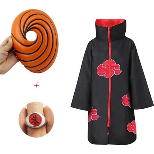 Akatsuki Tobi Obito Cosplay Costume Mask Long Sleeve Cloak Halloween Carnival Funny Adult Cosplay Costume