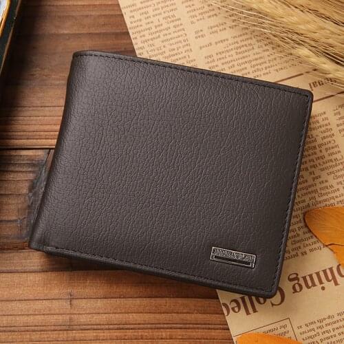 Man Short Black Walet Portefeuille Homme 100% Genuine Leather Mens Wallet Premium Product Real Cowhide Wallets