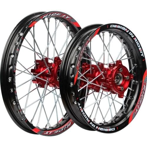 15mm Front 1.40-14 Rear 1.85-12 Alloy Wheel Rim with CNC Hub For 50-140CC Pit Dirt Bike