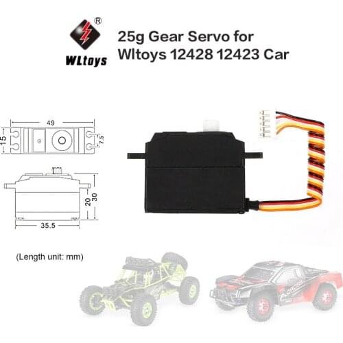 Original Wltoys 25g Gear Servo for Wltoys 12428 12423 RC Car Accessories