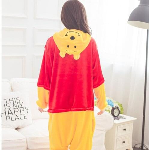 Boy Girl Pajamas Set Kigurumi Winnie Pijamas For Women Men Onesie Adult Animal Anime Family Sleepwear Cosplay Pyjamas Kids
