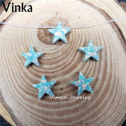 10pcs Synthetic Opal Star Pendant 10mm Mint Op03 color star opal Stone For Fancy Necklace free shipping