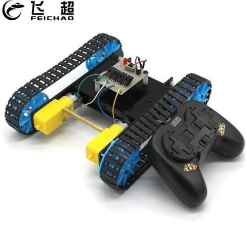 FEICHAO DIY Assembled Tank Model with Remote Control Robot Chassis Smart RC Robot Kit Crawler Caterpillar Vehicle for Kids