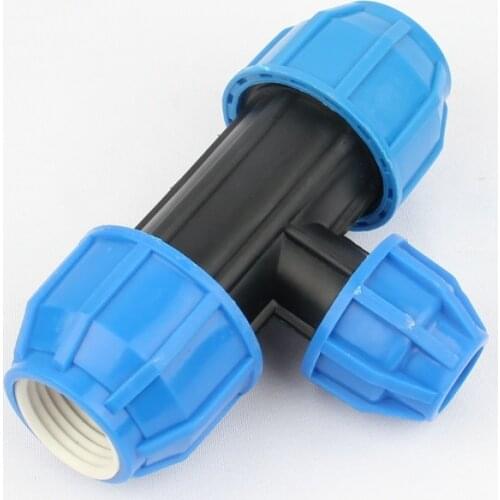 20mm To 50mm Reducer Tee Connector Agriculture Greenhouses PE Water Pipe Connectors Garden Irrigation System Fittings Tube Joint