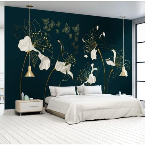 Dark Background Flower Mural Photo Wallpaper Makeup Backdrop Contact Paper Floral 3d Wall Murals Wall Papers Home Decor