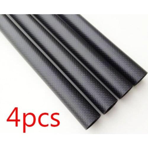4 Pcs 19*16*500mm Carbon Fiber Tube High Strength Plain Matte Carbon Fiber Pipe 1.5mm Thickness