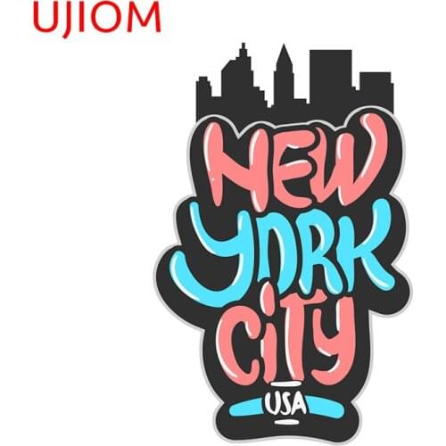 UJIOM New York City USA Graffiti Influenced Label Sign Image Sticker Vinyl Wall Art Decal Home Decoration Wallpaper Proof Decor