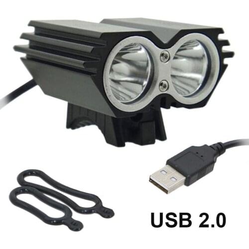USB Bike Light Solarstorm Cycling lamp 2 X T6 LED 5000 Lumen Bicycle Light headLamp + O ring (without battery charger)