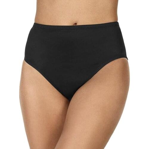 XL-6XL Women Swimwear Swim Bottom Tummy Control High Waisted underpants Triangle swimming pant for woman Black