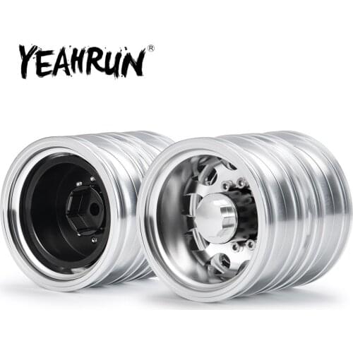 YEAHRUN RC Car Upgrade Parts Metal Rear Wheel Rim Hub for 1:14 Tamiya Trailer Tractor Truck