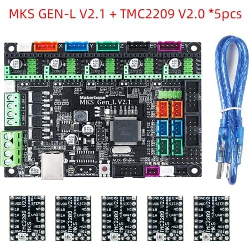Makerbase MKS Gen_L 2.1 3D Printer Parts Control Board Support TMC2209 2208 Uart Mode Gen L Ramps1.4 DRV8825 A4988 dual Z axis