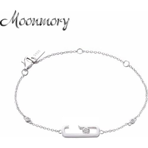 Moonmory 925 Sterling Silver Rock Collection Jewelry European Move Addiction With No Stone Women Bracelet Luxury Brand Jewelry
