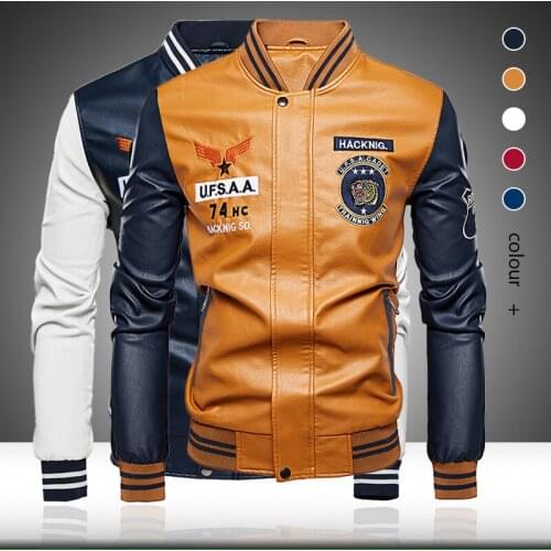 Winter Fashion Men Leather Jacket 2020 Casual Warm Mens Faux Leather Coat Male Slim Fit Motorcycle Jacket Bomber Outerwear Coat