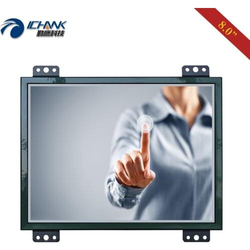 ZK080TC-UDR2/8" inch 1024x768 USB HDMI Metal Shell Open Frame Embedded Industrial Resistive Touch LCD Screen Monitor PC Display