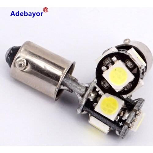 10 x T4W Car Bulb CANBUS Error-Free BA9S LED H6W White 5050 SMD 5 LED door Light Interior Bulbs Wedge Lamp Indicators Light