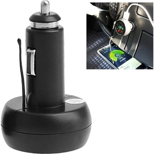 3in1 Auto Digital LED Thermometer USB Car Charger Cigarette Voltmeter Meter RGN 1XCF